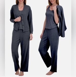 Live 2 Lounge Blue 3-Piece Textured Lounge Set  NWT Cable Knit